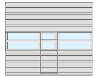 brama z drzwiami przejściowymi panelami z sekcją aluminiową przeszkloną