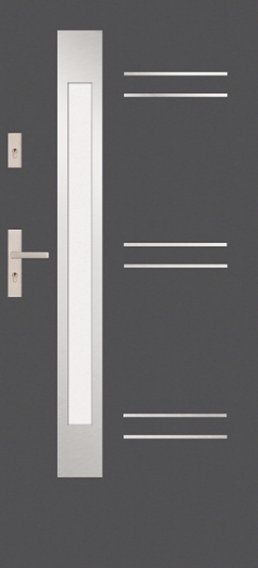Applikation A46 schmal - verglaste Außentür mit Applikation, Verglasung S33