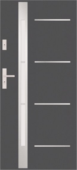 Aplikacja A53 wąska - drzwi zewnętrzne przeszklone z aplikacjami, przeszklenie S60